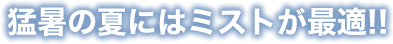 猛暑の夏にはミストが最適!!